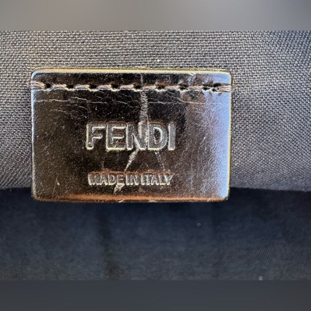 Fendi Monster Clutch Black Leather Gold hardware EUC RARE Collectible - Picture 4 of 11